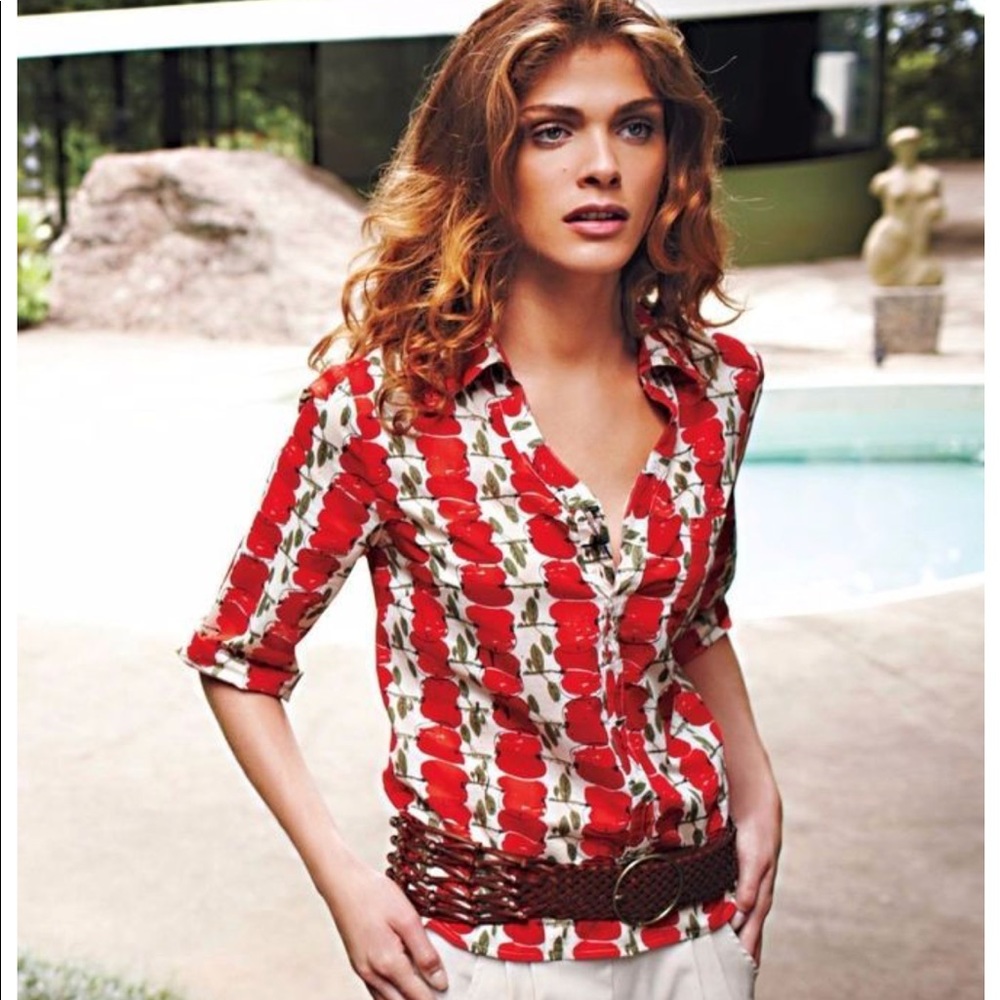 Anthropologie We Love Vera 10 Red Delicious Shirt